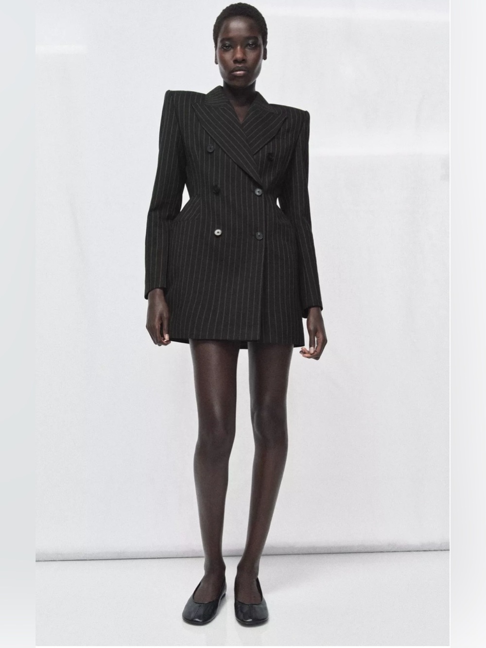Zara viral Notched lapel collar blazer dress.